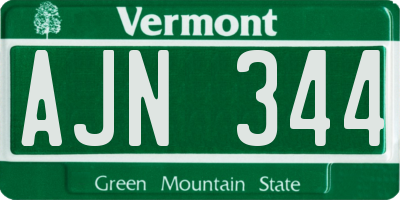 VT license plate AJN344
