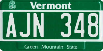VT license plate AJN348