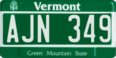 VT license plate AJN349