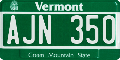 VT license plate AJN350