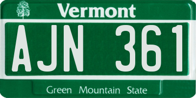 VT license plate AJN361