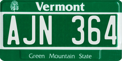 VT license plate AJN364