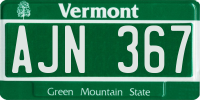 VT license plate AJN367