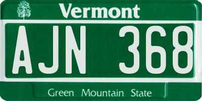VT license plate AJN368