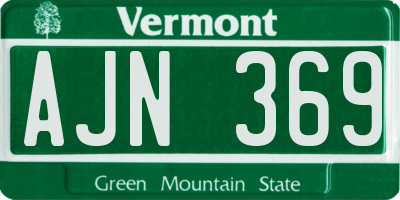 VT license plate AJN369