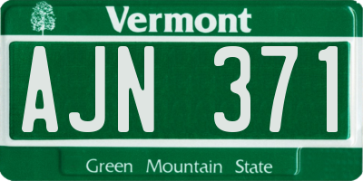 VT license plate AJN371
