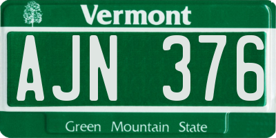 VT license plate AJN376