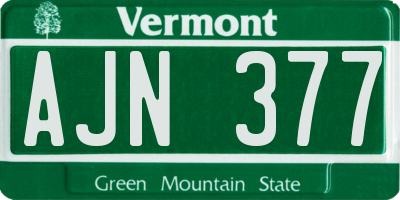 VT license plate AJN377