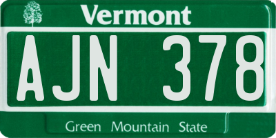 VT license plate AJN378