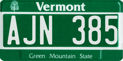 VT license plate AJN385