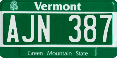 VT license plate AJN387