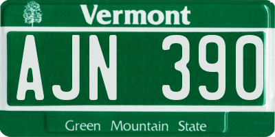 VT license plate AJN390
