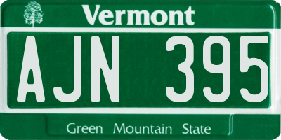 VT license plate AJN395