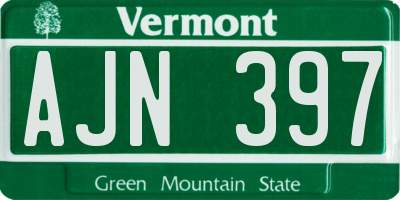 VT license plate AJN397