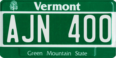 VT license plate AJN400