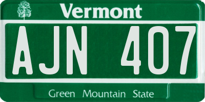 VT license plate AJN407