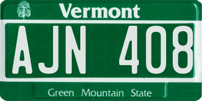 VT license plate AJN408