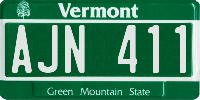 VT license plate AJN411