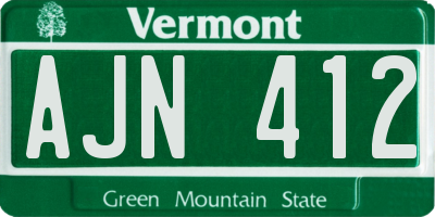 VT license plate AJN412