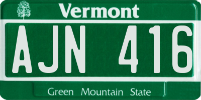 VT license plate AJN416