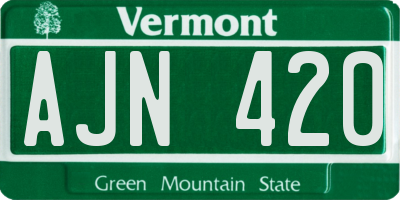 VT license plate AJN420