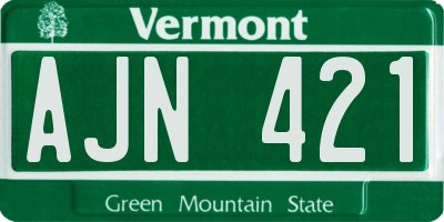 VT license plate AJN421