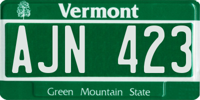 VT license plate AJN423