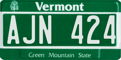 VT license plate AJN424