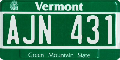 VT license plate AJN431