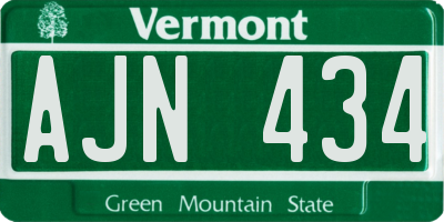 VT license plate AJN434