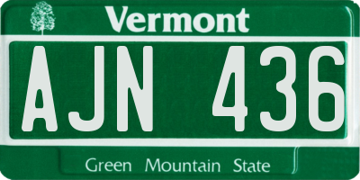 VT license plate AJN436