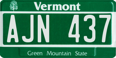 VT license plate AJN437