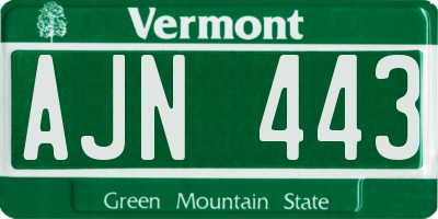 VT license plate AJN443