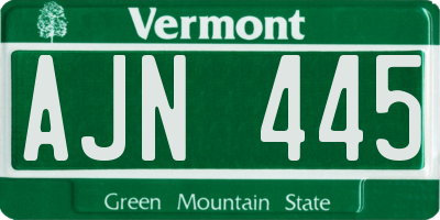 VT license plate AJN445