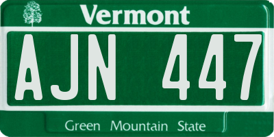 VT license plate AJN447