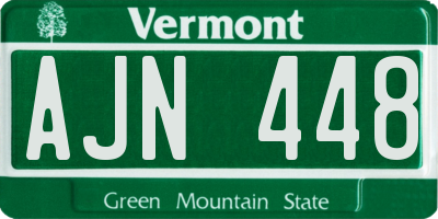 VT license plate AJN448