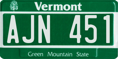 VT license plate AJN451
