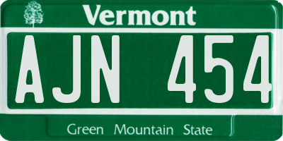 VT license plate AJN454