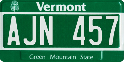 VT license plate AJN457