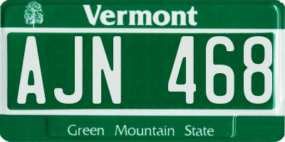 VT license plate AJN468