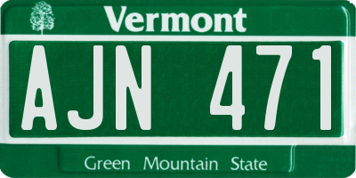 VT license plate AJN471