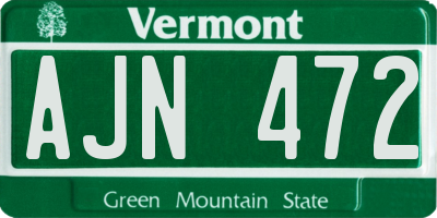 VT license plate AJN472