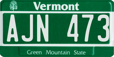 VT license plate AJN473