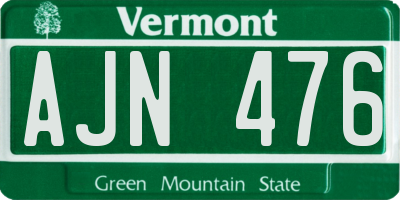 VT license plate AJN476