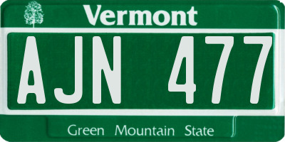 VT license plate AJN477