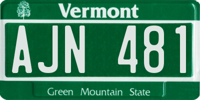 VT license plate AJN481