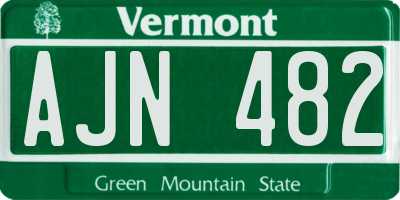 VT license plate AJN482