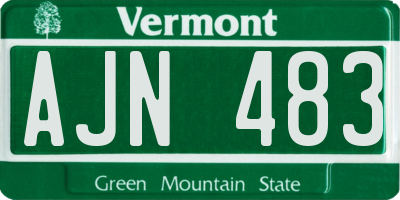VT license plate AJN483