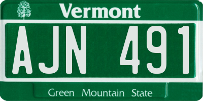 VT license plate AJN491