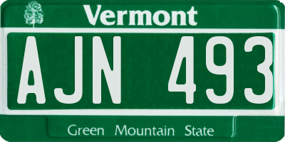 VT license plate AJN493